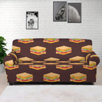 Brown Sandwiches Pattern Print Sofa Cover