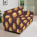 Brown Sandwiches Pattern Print Sofa Cover