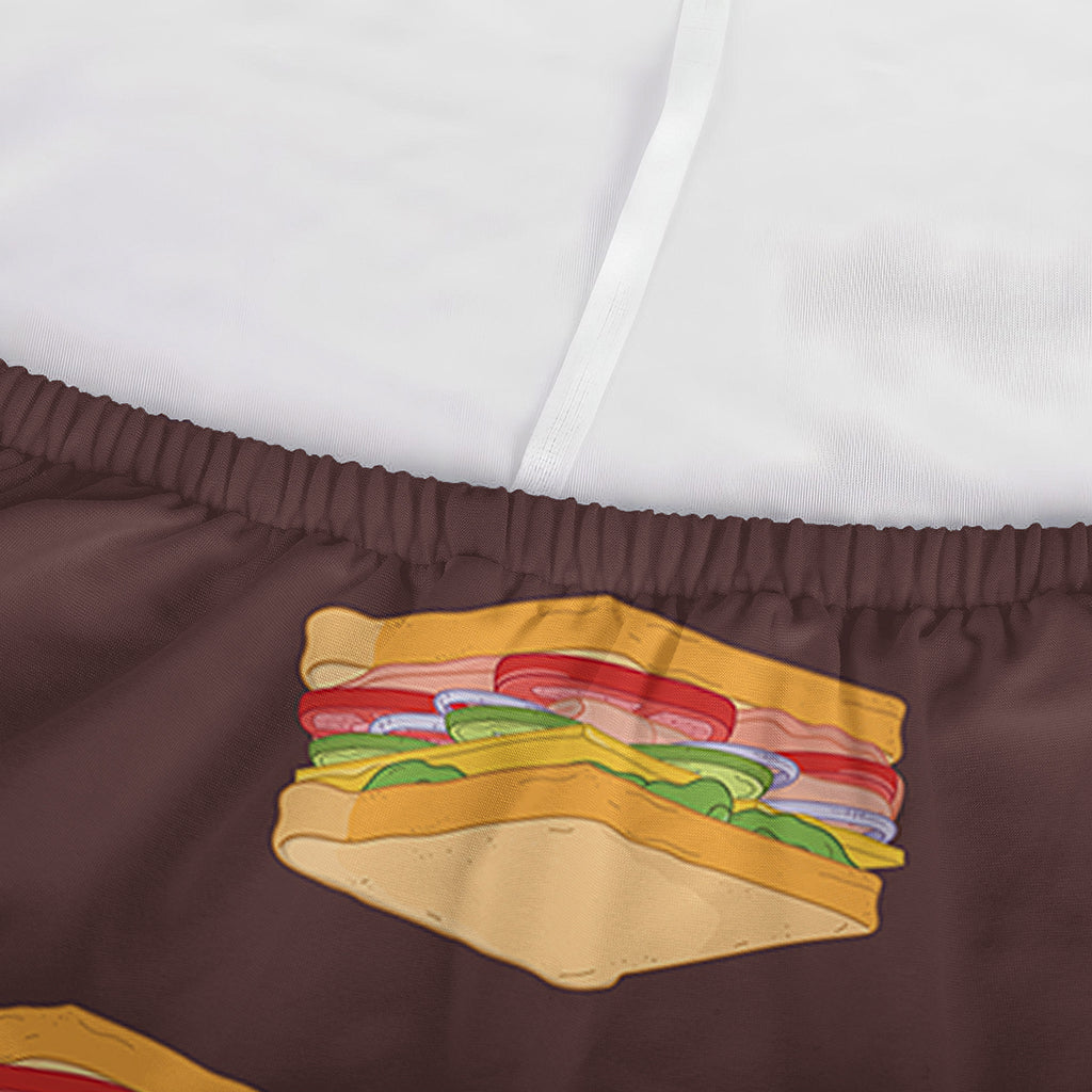 Brown Sandwiches Pattern Print Sofa Cover