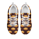 Brown Sandwiches Pattern Print White Sneakers