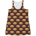 Brown Sandwiches Pattern Print Women's Racerback Tank Top