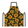 Brown Sunflower Pattern Print Apron