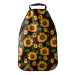Brown Sunflower Pattern Print Car Seat Organizers