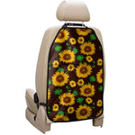 Brown Sunflower Pattern Print Car Seat Organizers