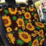 Brown Sunflower Pattern Print Pet Car Back Seat Cover