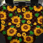 Brown Sunflower Pattern Print Pet Car Back Seat Cover