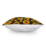 Brown Sunflower Pattern Print Pillow Cover