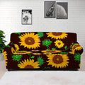 Brown Sunflower Pattern Print Sofa Cover