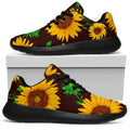 Brown Sunflower Pattern Print Walking Shoes