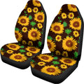 Brown Sunflower Pattern Print Universal Fit Car Seat Covers