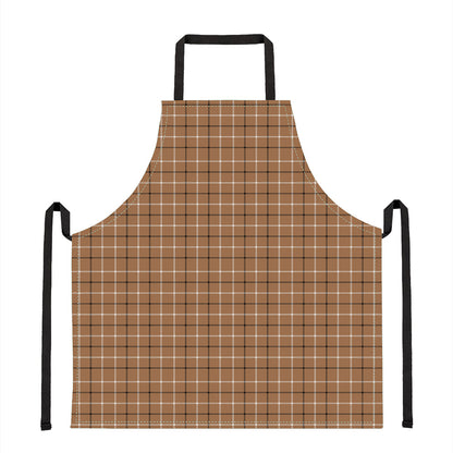 Brown Tattersall Pattern Print Apron