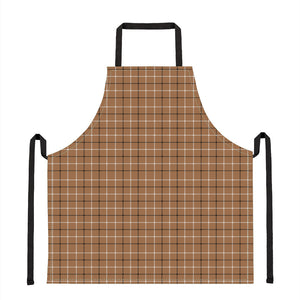 Brown Tattersall Pattern Print Apron