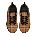 Brown Tattersall Pattern Print Black Sneakers