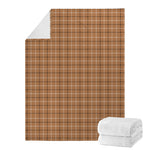 Brown Tattersall Pattern Print Blanket