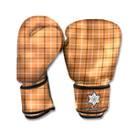 Brown Tattersall Pattern Print Boxing Gloves