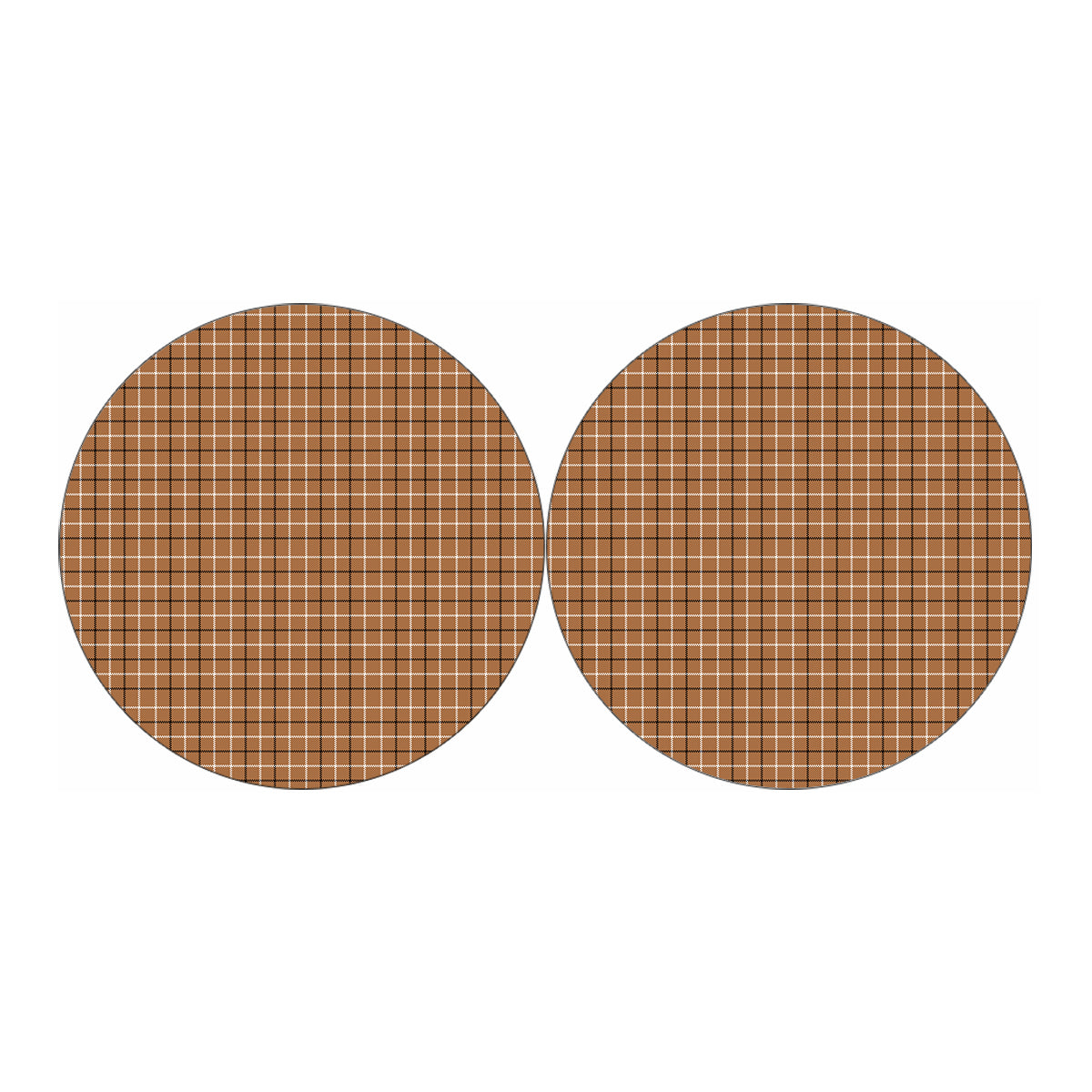 Brown Tattersall Pattern Print Car Coasters