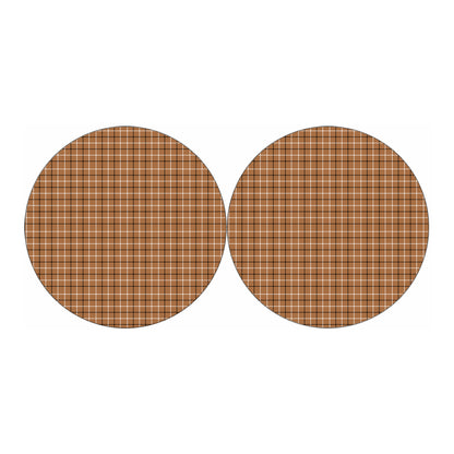 Brown Tattersall Pattern Print Car Coasters