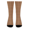 Brown Tattersall Pattern Print Crew Socks