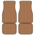 Brown Tattersall Pattern Print Front and Back Car Floor Mats