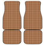 Brown Tattersall Pattern Print Front and Back Car Floor Mats
