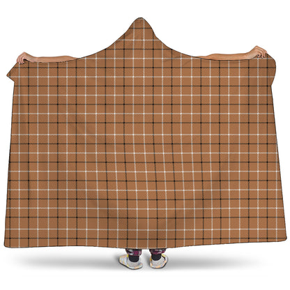 Brown Tattersall Pattern Print Hooded Blanket