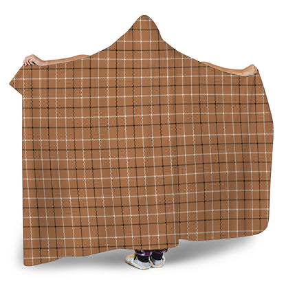 Brown Tattersall Pattern Print Hooded Blanket