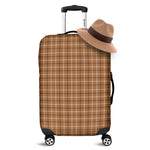 Brown Tattersall Pattern Print Luggage Cover