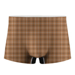 Brown Tattersall Pattern Print Men's Boxer Briefs