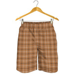 Brown Tattersall Pattern Print Men's Shorts