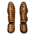 Brown Tattersall Pattern Print Muay Thai Shin Guard