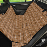 Brown Tattersall Pattern Print Pet Car Back Seat Cover