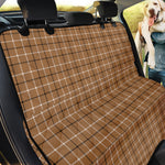 Brown Tattersall Pattern Print Pet Car Back Seat Cover