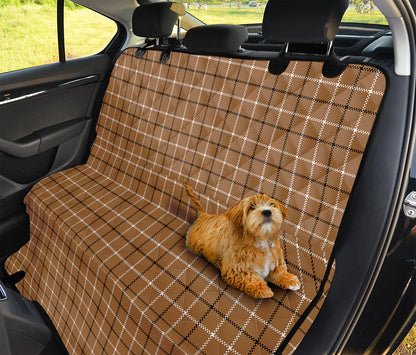 Brown Tattersall Pattern Print Pet Car Back Seat Cover