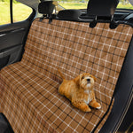 Brown Tattersall Pattern Print Pet Car Back Seat Cover