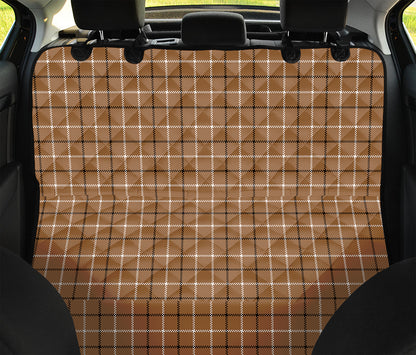 Brown Tattersall Pattern Print Pet Car Back Seat Cover