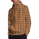Brown Tattersall Pattern Print Pullover Hoodie
