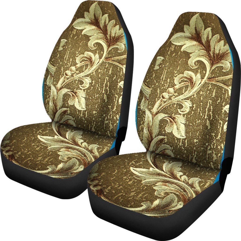 Brown Vintage Victorian Floral Universal Fit Car Seat Covers GearFrost