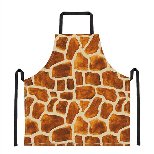 Brown Watercolor Giraffe Pattern Print Apron