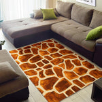 Brown Watercolor Giraffe Pattern Print Area Rug GearFrost