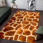 Brown Watercolor Giraffe Pattern Print Area Rug GearFrost