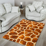 Brown Watercolor Giraffe Pattern Print Area Rug GearFrost