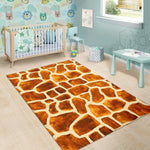 Brown Watercolor Giraffe Pattern Print Area Rug GearFrost
