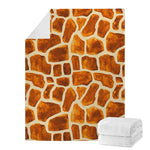 Brown Watercolor Giraffe Pattern Print Blanket