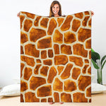 Brown Watercolor Giraffe Pattern Print Blanket