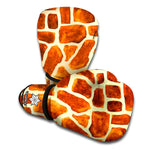 Brown Watercolor Giraffe Pattern Print Boxing Gloves