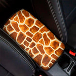 Brown Watercolor Giraffe Pattern Print Car Center Console Cover