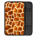 Brown Watercolor Giraffe Pattern Print Car Center Console Cover
