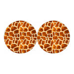 Brown Watercolor Giraffe Pattern Print Car Coasters