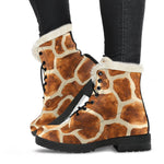 Brown Watercolor Giraffe Pattern Print Comfy Boots GearFrost