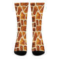 Brown Watercolor Giraffe Pattern Print Crew Socks